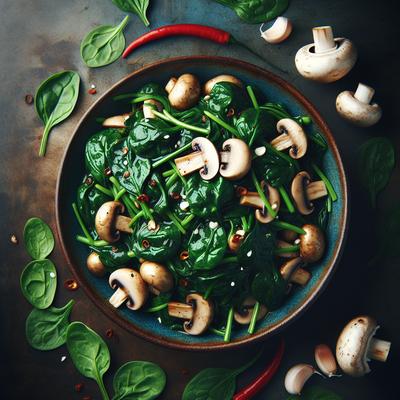 Image of Spinach and Mushroom Stir Fry