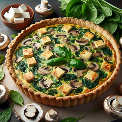 Image of Spinach and Mushroom Tofu Quiche
