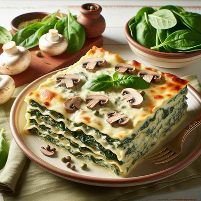 Image of Spinach and Mushroom White Lasagna No Boil