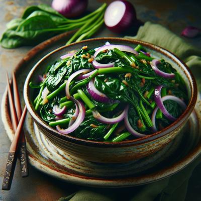 Image of Spinach and Onion Stir Fry