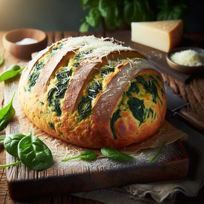 Image of Spinach and Parmesan Rustic Bread Bread Machine