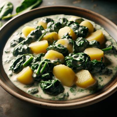 Image of Spinach and Potato in Cream Sauce