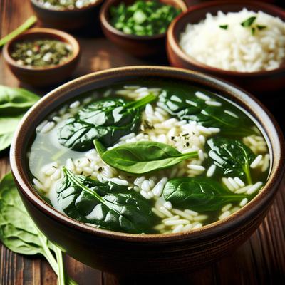 Image of Spinach and Rice Soup Low Calorie