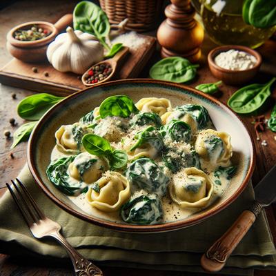 Image of Spinach and Ricotta Tortellini with Ricotta and Herb Sauce