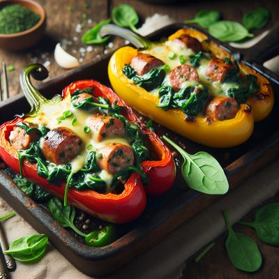 Image of Spinach and Sausage Stuffed Peppers