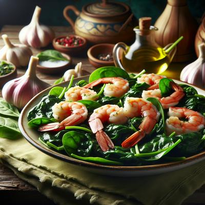 Image of Spinach and Shrimp