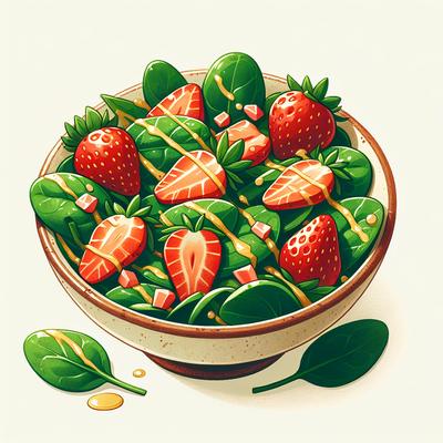 Image of Spinach and Strawberry Salad with Honey Mustard Vinaigrette