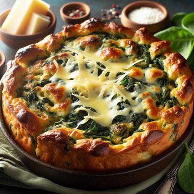 Image of Spinach and Tasso Bread Pudding with Gruyere Cheese