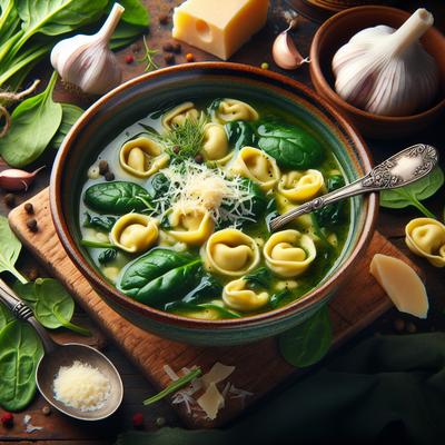 Image of Spinach and Tortellini Soup