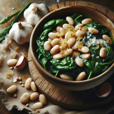 Image of Spinach and White Beans with Garlic