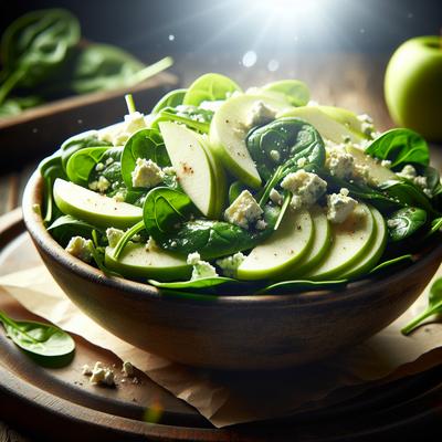 Image of Spinach Apple Salad with Roquefort Cheese