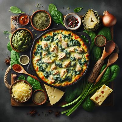 Image of Spinach Artichoke Dip Casserole with Chicken
