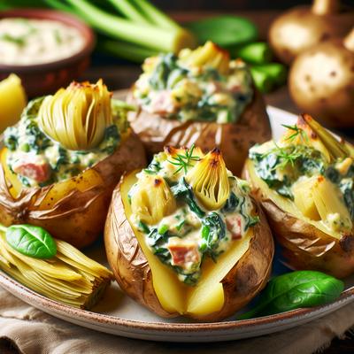 Image of Spinach Artichoke Stuffed Potatoes