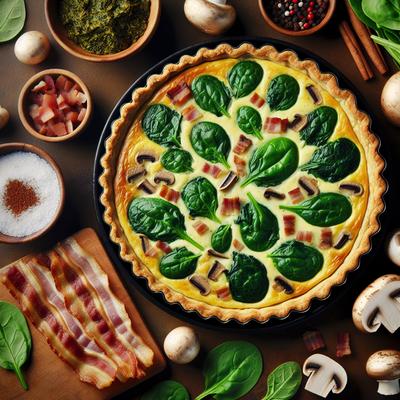 Image of Spinach Bacon and Mushroom Quiche