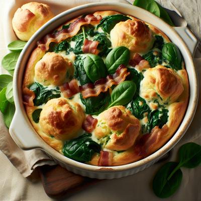 Image of Spinach Bacon Cream Puff Bake