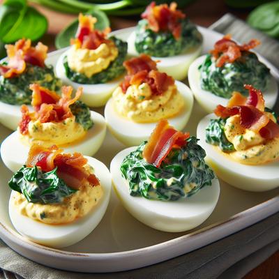 Image of Spinach Bacon Deviled Eggs