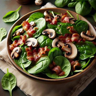 Image of Spinach Bacon Mushroom Salad
