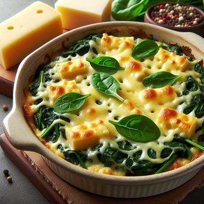 Image of Spinach Baked with Three Cheeses