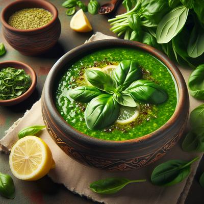 Image of Spinach Basil Soup with Lemon