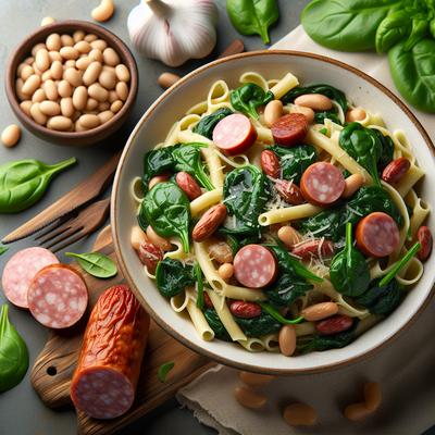 Image of Spinach Bean and Smoked Sausage Pasta