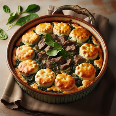 Image of Spinach Beef Biscuit Bake