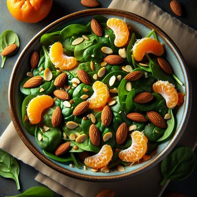Image of Spinach Caramelized Almond with Mandarin Orange Salad