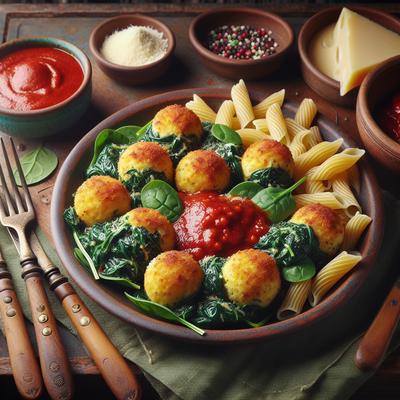 Image of Spinach Cheese Balls with Pasta Sauce