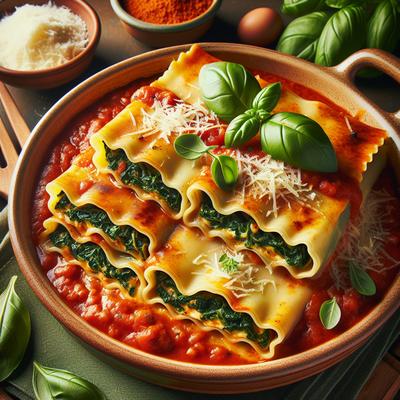 Image of Spinach Cheese Lasagna Rolls