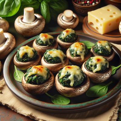 Image of Spinach Cheese Stuffed Mushrooms