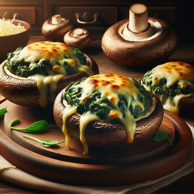 Image of Spinach Cheese Stuffed Portabella Mushroom Caps 3 Ww Poin