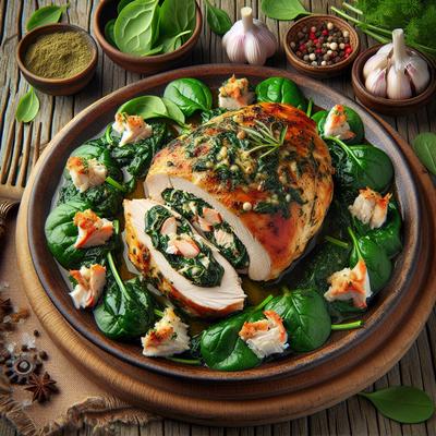 Image of Spinach Crab Stuffed Chicken
