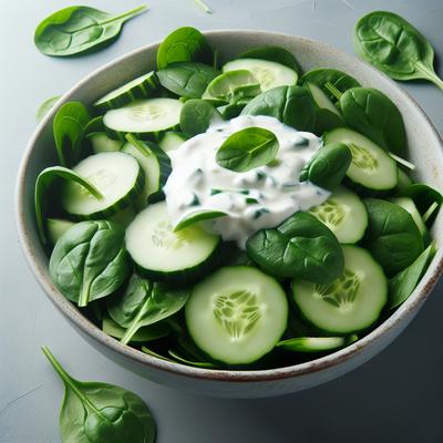 Image of Spinach Cucumber Salad with Yogurt Dressing