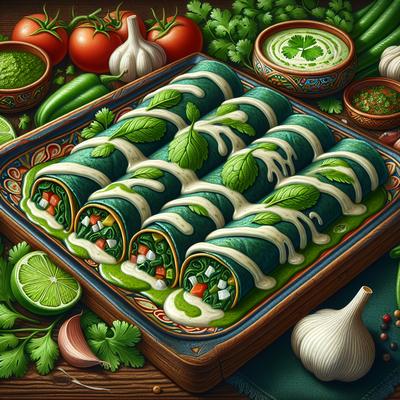 Image of Spinach Enchiladas with Cilantro Cream Sauce