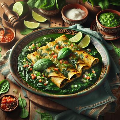 Image of Spinach Enchiladas with Salsa Verde