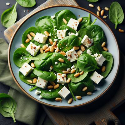 Image of Spinach Feta and Pine Nut Salad