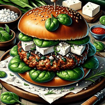 Image of Spinach Feta Lamb Burgers