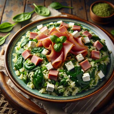 Image of Spinach Feta Rice and Ham