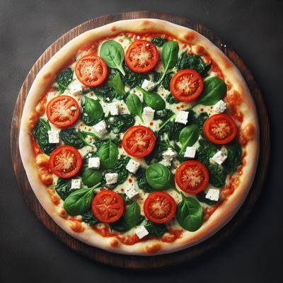 Image of Spinach Feta Tomato Pizza