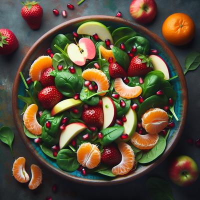 Image of Spinach Fruit Salad with Pomegranate Citrus Vinaigrette