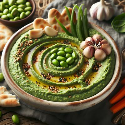 Image of Spinach Garlic Edamame Hummus