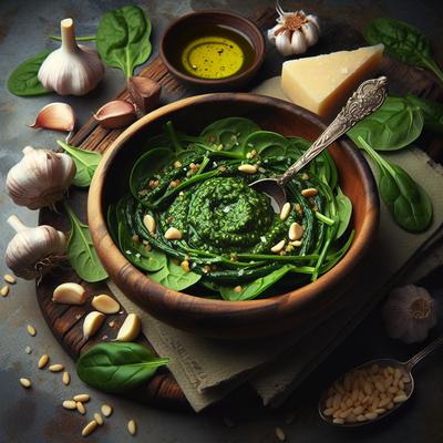 Image of Spinach Garlic Scape Pesto
