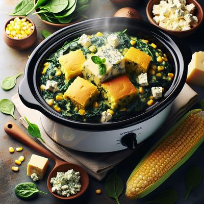 Image of Spinach Gorgonzola Cornbread Crock Pot
