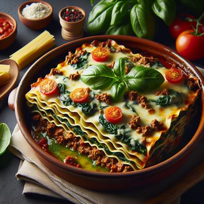 Image of Spinach Ground Beef Lasagna