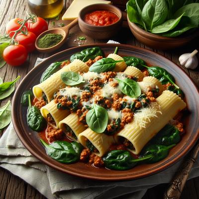 Image of Spinach Ground Meat Manicotti