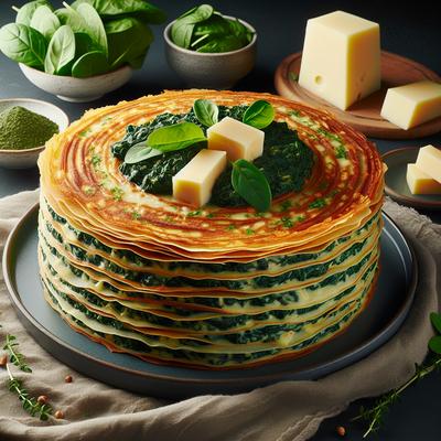 Image of Spinach Gruyre Gateau De Crepes
