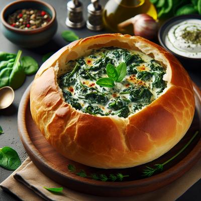 Image of Spinach in a Bread Bowl