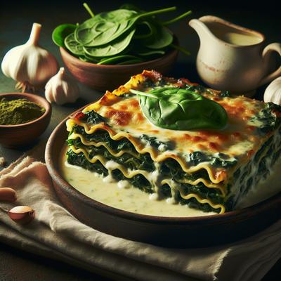 Image of Spinach Lasagna with White Sauce