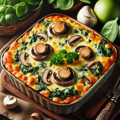 Image of Spinach Mushroom and Cheese Casserole