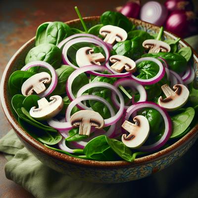 Image of Spinach Mushroom and Red Onion Salad