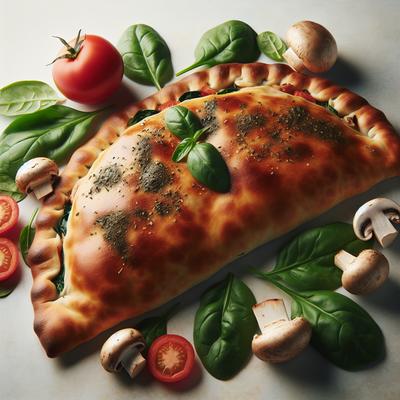 Image of Spinach Mushroom and Tomato Calzone